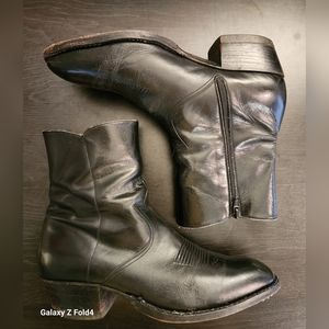 Dan Post Black Leather Ankle Boots